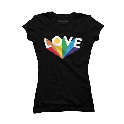 Adult Design By Humans Love Rainbow Pride By thiagocorream T-Shirt