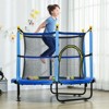 SEVOBAL 4.6' Trampoline for Kids, 55" Toddler Trampoline with Safety Enclosure Ball Pit for Indoor Outdoor Use for Kids 3-10, Blue, 55"*55"*47.25" - 4 of 4