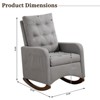 Upholstered Rocking Chair Accent Chair, Nursery Rocking Chairs in Teddy Fabric with High Backrest,Side Pocket and Rubber Wood Legs,Comfy Nursing Chair - 2 of 4