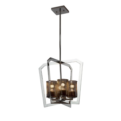 Justice Design Group Msh 8014 10 Wire Mesh 4 Light 18 Wide Cage Multi Light Pendant