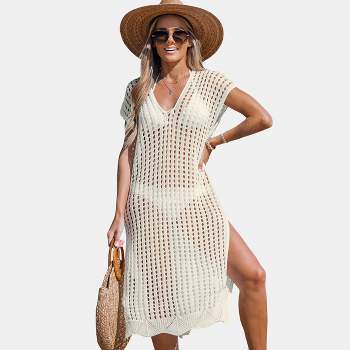 Women's Short Sleeve Cut-Out Cover-Up Dress - Cupshe