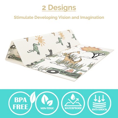 Large Safari Waterproof Foam Padded Play Mat for Babies