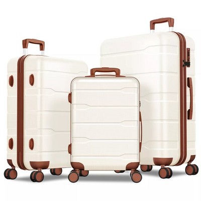 SKONYON 3 Piece Luggage Sets with TSA Lock Hardcase Suitcase Sets with Spinner Wheels