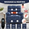 1pc Oversized Chenille Electric Recliner with Heat & Massage, Dual Motor Power Lift Chair for Elderly Support - Coolbibila - 3 of 4