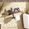 Ridstar Wooden Toilet Paper Holder with Shelf, Wall Mount Tissue Roll Holder in Matte Black Stainless Steel & Walnut for Bathroom, Home, Apartment - 2 of 4