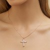 Barzel 18K Gold Plated Created Opal Cross Necklace, 18" Chain with 2" Extension, Dainty Pendant Jewelry Gift - 3 of 4