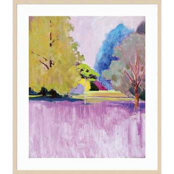 35"x41" Lilac Summer by Marco Cazzulini Wood Framed Wall Art Print Brown - Amanti Art