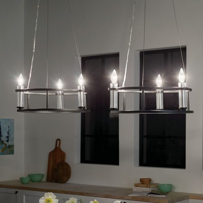 Rosalind Black and Polished Nickel Mini Candle Chandelier