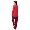 Fruit of the Loom Women's Long Sleeve Crew Neck Top and Fleece Bottom Pajama Set - 3 of 4