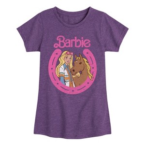 Girls' - Barbie - Barbie And Horse Fitted Short Sleeve Graphic T-Shirt - 1 of 4