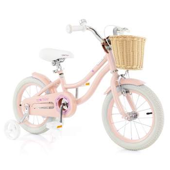 Prorider 14" Kid's Bike with Training Wheels Adjustable Handlebar Seat Handbrake Blue/Green/Pink