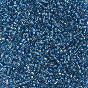 John Bead Miyuki Delica Bead 11/0 RD Capri Blue Silver Lined (DB0149) 50gms Bag - 1 of 1