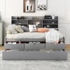 Full Size Wooden Captain Bed with Built-in Bookshelves,Three Storage Drawers and Trundle - 3 of 4