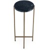 HomeRoots 21" Green and Gold Marble and Iron Drink Size Round End Table - 4 of 4