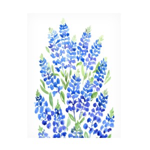 Canvas Wall Art - blursbyai 'Watercolor Texas Bluebonnet Bouquet' Wall Art for Living Room, Bedroom, or Office Décor by Trademark Fine Art - 14 x 19 - 1 of 4