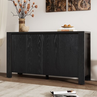 Sideboard Buffet Cabinets,4-Door Retro Wood Sideboard Cabinet With Adjustable Shelves,Sideboard Buffet Cabinet For Dining Room-Cuddlewood