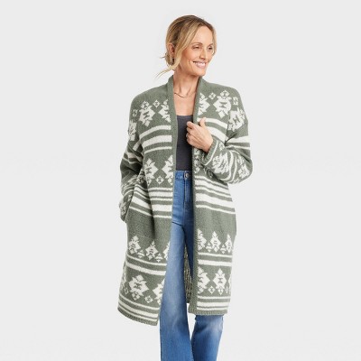 Knox Rose Women's Plus Size Open-Front Cardigan - (XLarge, Gray Striped) at   Women's Clothing store