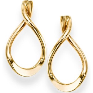 14k Yellow Gold 25mm Drop Freeform Earrings - 1 of 3