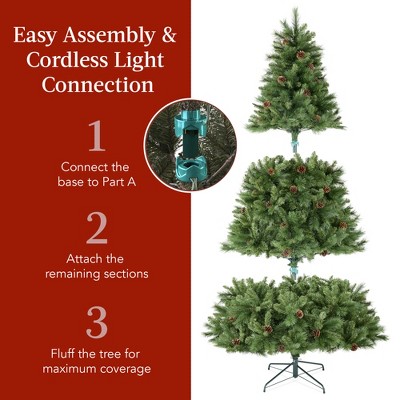 9-Foot Pre-Lit Scotch Pine Christmas Tree with Multicolor LED Lights
