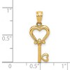 Black Bow Jewelry 14k Yellow Gold Heart Key Pendant, 9mm - 4 of 4