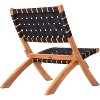 Balkene Home 62774 Sava Indoor/Outdoor Folding Chair – Low-Slung Portable Acacia Wood with Woven Seat & Back, Ideal for Porch, Garden, Black Webbing - 2 of 4