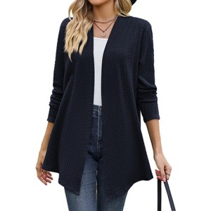 Coolmee Womens Casual Lightweight Cardigans Loose Fall Long Sleeve Open Front Cardigan - 1 of 4