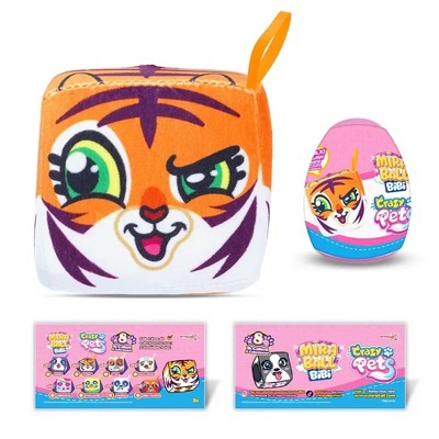 Miraball Bibi, Crazy Pets Surprise Egg Capsules with Memory Foam Expandable Plush Toys – 3.7" (9.5cm) Soft Collectibles with Surprises Each –Pack of 3