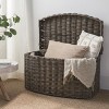 SEVOBAL Laundry Bags and Baskets Round Woven Basket Durable and Lightweight Design with Handles for Organizing Towels, Toys, Brown, 14"*8.5"*15" - 2 of 4