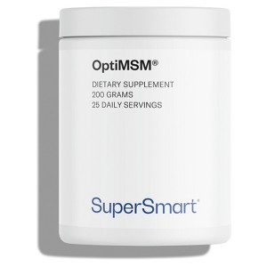 SuperSmart OptiMSM (Patented & High Purity Formula) - Methyl-Sulfonyl-Methane MSM Powder Supplement | Vegan & Gluten Free - 200 g - 1 of 1