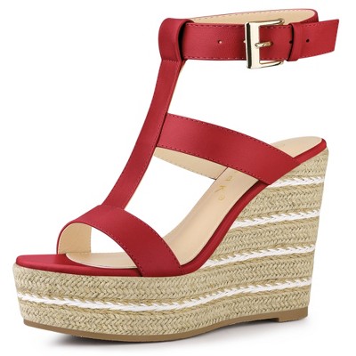 platform wedges red