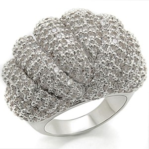Slickblue Rhodium-Plated Brass Ring for Women with Clear CZ Stones, Perfect for Everyday Elegance, Size 5-10 - 1 of 4