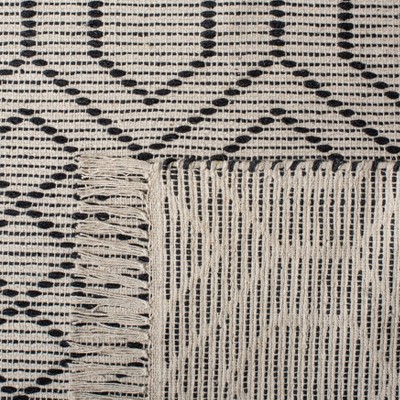 Coastal Charm Hand-Woven Black Cotton 6' x 9' Area Rug