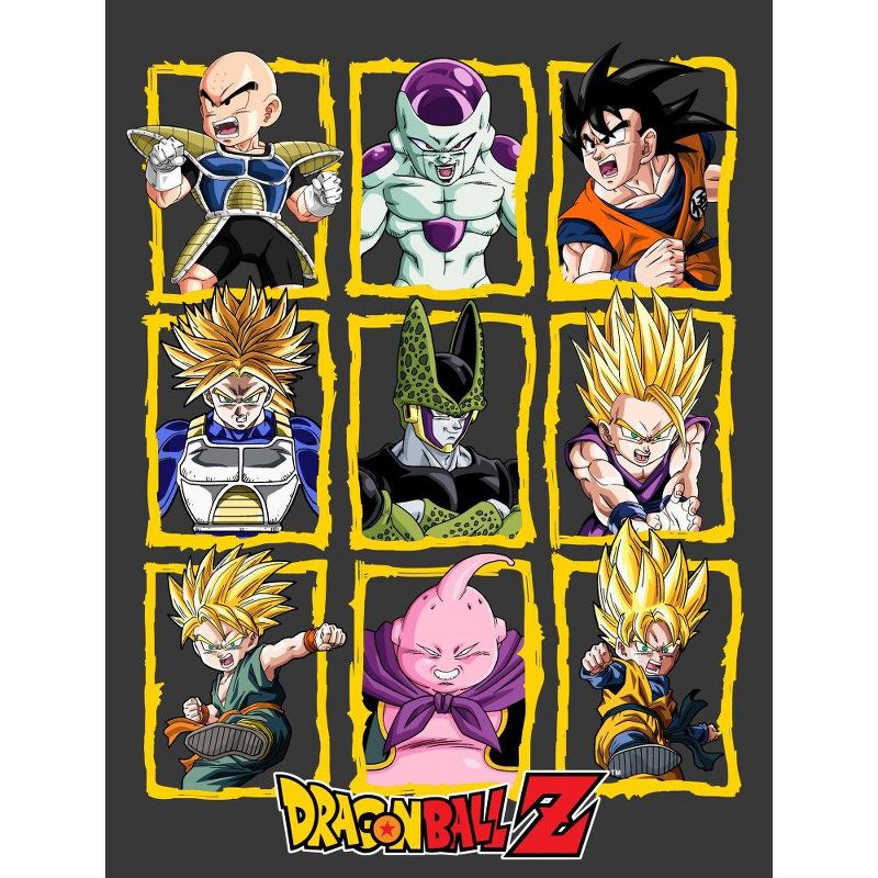 Dragon Ball Z Boxed Characters Boy's Charcoal Heather T-shirt, 2 of 4