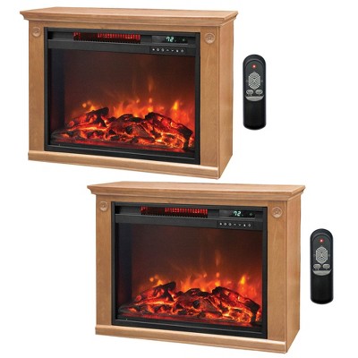 Lifesmart 3 Element Quartz Infrared Electric Portable Fireplace Heaters (Pair)
