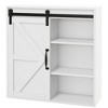 kleankin Farmhouse Bathroom Wall Cabinet, Medicine Cabinet with Sliding Barn Door and Adjustable Shelf, Over the Toilet Cabinet, White - 4 of 4