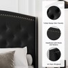 homfan Upholstered Bed Frame, Wingback Headboard, Velvet Platform Bed, Button Tufted Design, No Box Spring Needed - 4 of 4