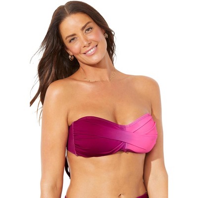  Swimsuits For All Women's Plus Size Bandeau Adjustable