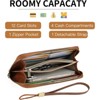 Clotth Vegan Leather Womens Wallet - RFID Blocking Large Capacity - Ladies Zip Around Clutch with Detachable Wristlet, for Daily Use,Travel - 4 of 4