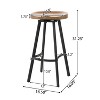 GDFStudio Malia Pinewood and Iron 31.5 Inch Backless Swivel Barstools (Set of 2) - 3 of 4