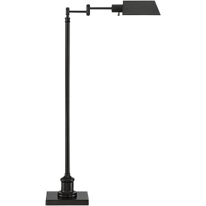 Regency Hill Industrial Adjustable Swing Arm Pharmacy Floor Lamp with USB Charging Port 54" Tall Dark Bronze Living Room Reading - 1 of 4