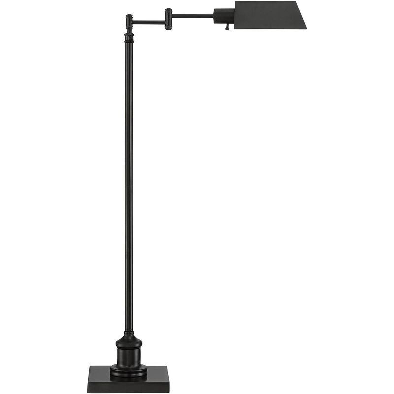 Regency Hill Industrial Adjustable Swing Arm Pharmacy Floor Lamp with USB Charging Port 54" Tall Dark Bronze Living Room Reading, 1 of 10