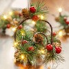 2 Pack Christmas Garland with Red Berry Pine Cone Fairy String Lights, Total 13 FT 40 LED Battery Operated - 2 of 4