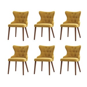 Lidia Mid-century Modern Wingback Dining Chair with Solid Wood Legs Set of 6|ARTFUL LIVING DESIGN - 1 of 4