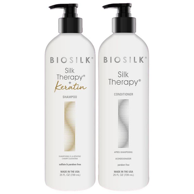 Biosilk Silk Therapy Plus Keratin Shampoo and Conditioner - 25 fl oz/2pk, 4 of 5