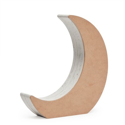 Lunar Charm White Wooden Crescent Wall Shelf