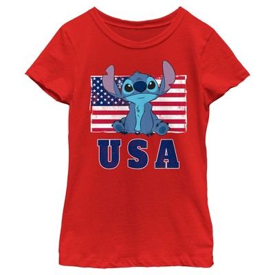 Girls red white hot sale and blue shirt