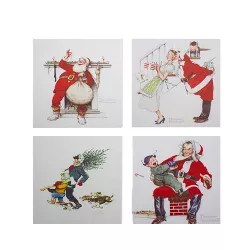 Northlight Set of 4 Classic Norman Rockwell Christmas Scene Canvas Prints
