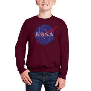 LA Pop Art Nasa'S Most Notable Missions - Boy's Word Art Crewneck Sweatshirt - 1 of 3