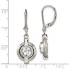 Black Bow Jewelry Titanium and Cubic Zirconia Circle Lever Back Earrings - 4 of 4