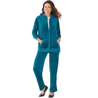 Woman Within Plus Size 2-Piece Velour Hoodie Set